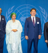 Secretary-General António Guterres and Deputy Secretary-General Amina Mohammed welcome the Head of Delegations on the occasion of the Opening of the Seventy-ninth Session of the General Assembly.